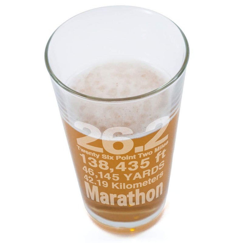 Gone For a Run 26.2 Math Miles Engraved Beer Pint Glass 16 oz. - Image 3